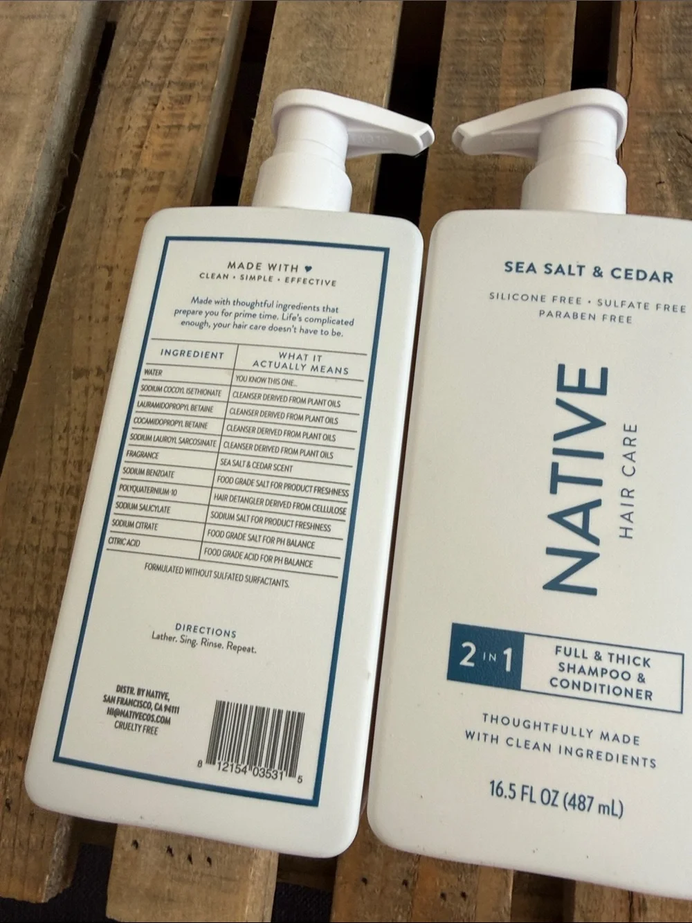 2~Native sea salt & cedar 2 in 1 full & thick shampoo & conditioner